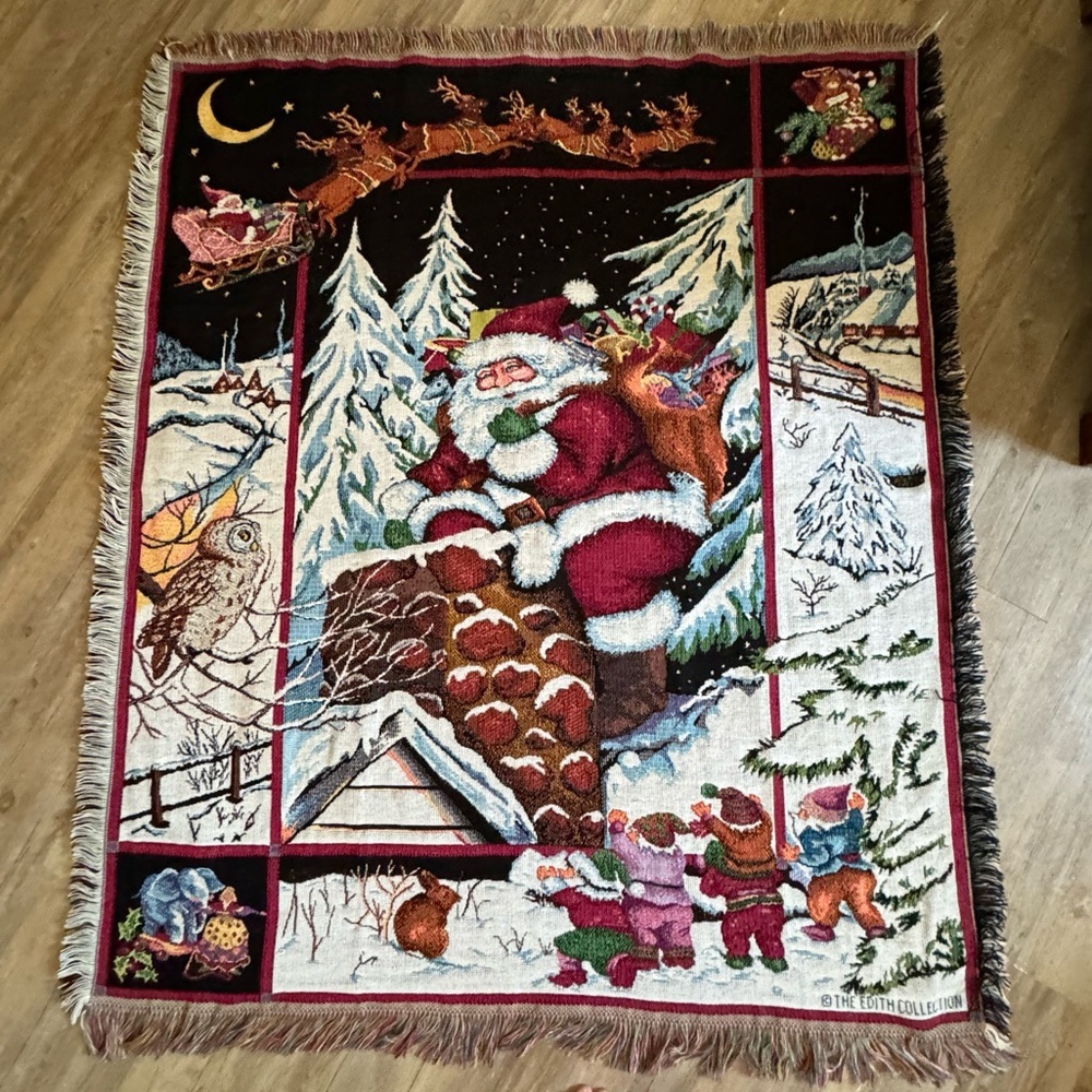 Vintage Christmas Throw Christmas Blanket Christmas Christmas tapestry